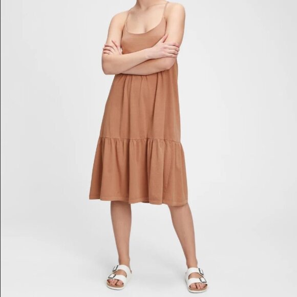 [NWT] GAP - Racerback Tiered Midi Dress 679149 | Medium | Sun Kissed Clay - Picture 2 of 6